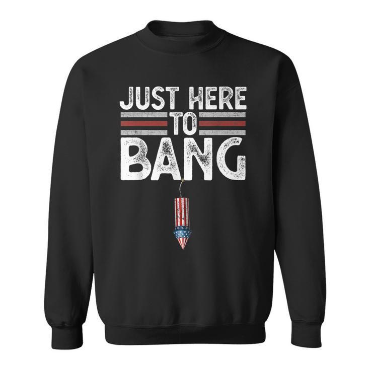 Fourth Of July Funny Just Here To Bang 4Th Of July Men Women  Sweatshirt