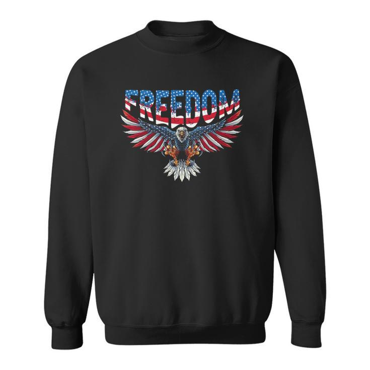 Freedom Eagle  4Th Of July American Flag Patriotic Sweatshirt