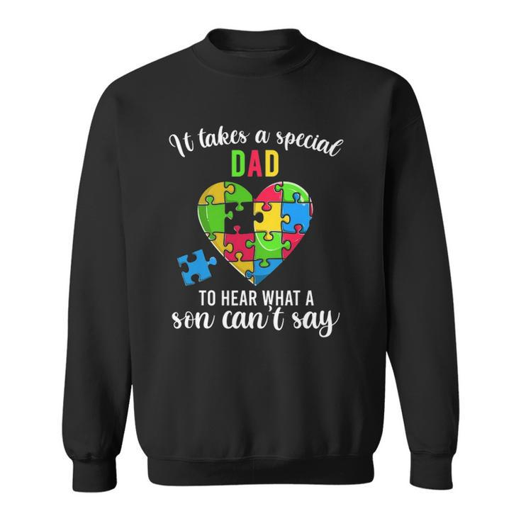 Fun Heart Puzzle S Dad Autism Awareness Family Support Sweatshirt