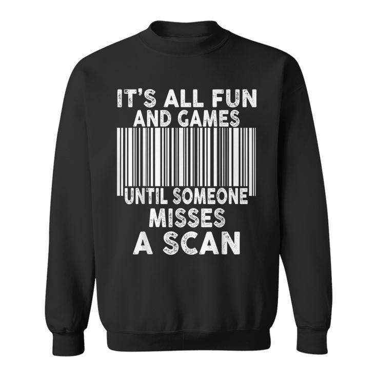Funny Barcode Scanner Postal Warehouse Worker Sweatshirt