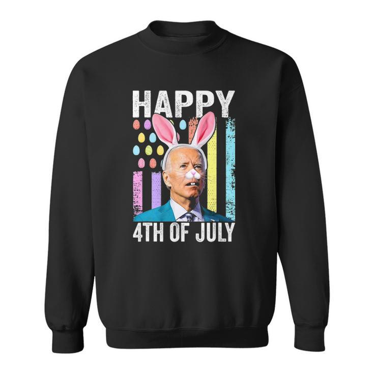 Funny Biden Happy 4Th Of July Confused Easter Biden Bunny Sweatshirt
