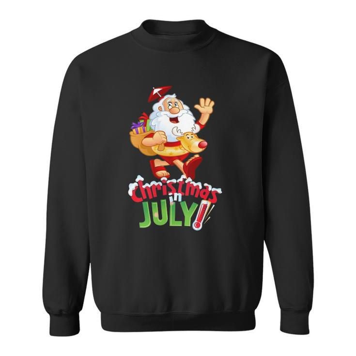 Funny Christmas In July  Summer Reindeer Float Xmas Sweatshirt