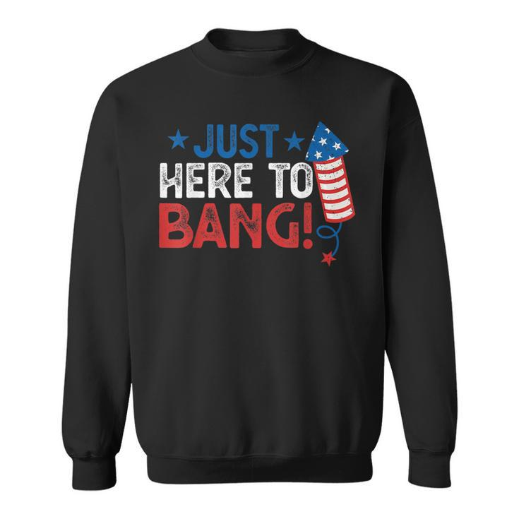 Funny Fourth Of July 4Th Of July Im Just Here To Bang  Sweatshirt