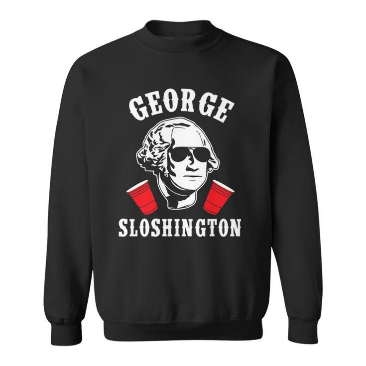 Funny George Sloshington 4Th Of July Aviator American Sweatshirt