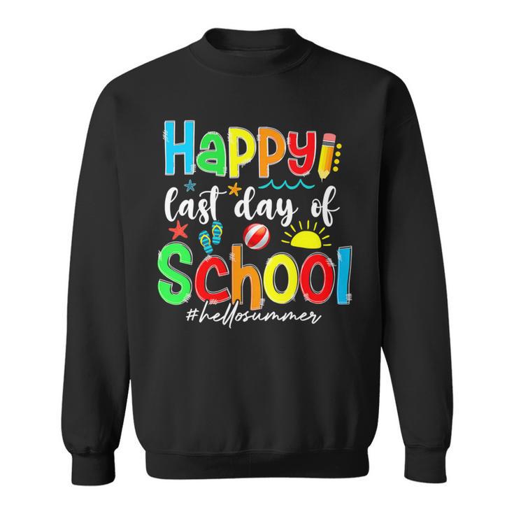 Funny Happy Last Day Of School Hello Summer Multicolored Sweatshirt