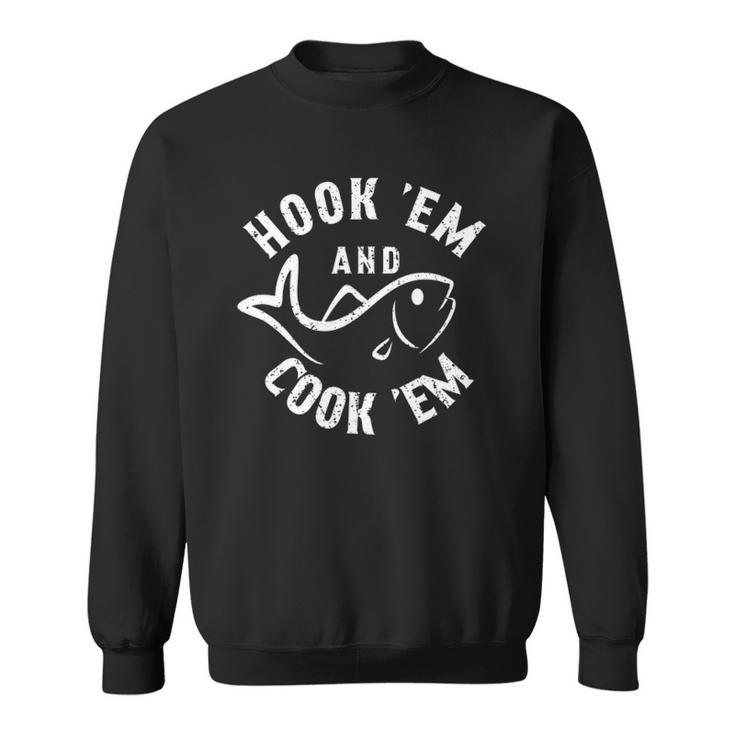 Funny Hookem And Cookem Fishing Sweatshirt