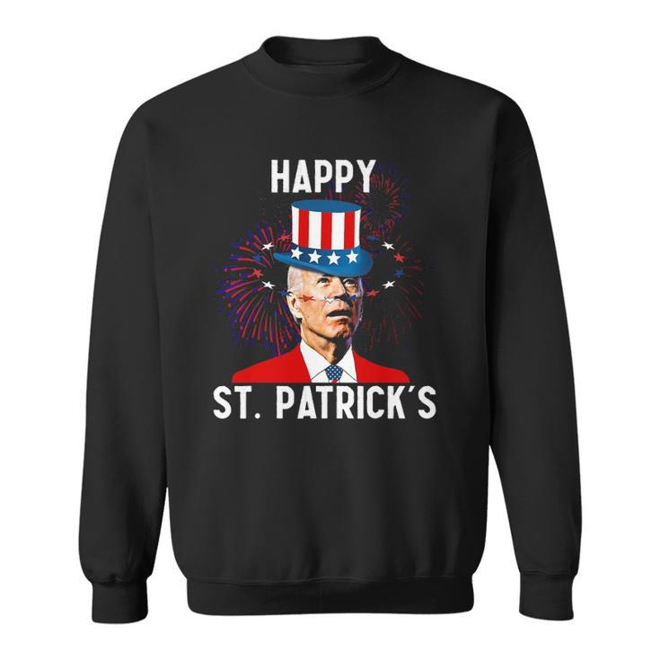 Funny Joe Biden Confused St Patricks Day For Fourth Of July Sweatshirt