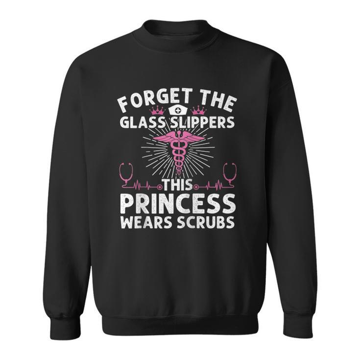 Funny Nurse Gift For Women Cool This Princess Wears Scrubs Raglan Baseball Tee Sweatshirt