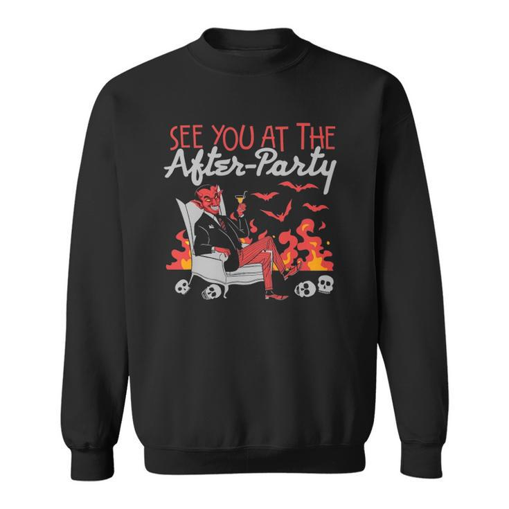 Funny See You At The After-Party Hell Devil Skull Casual Sweatshirt