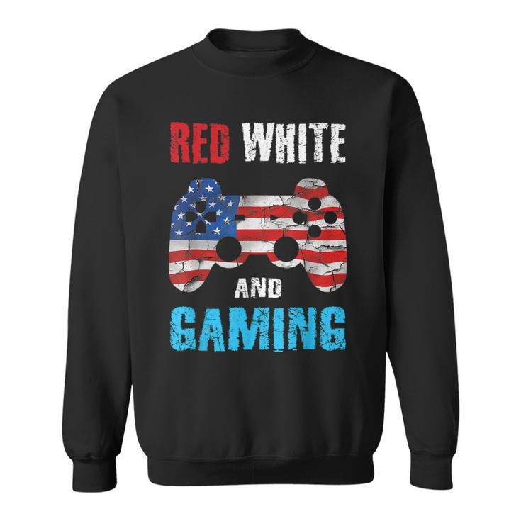 Gamer 4Th Of July Red White Gaming Video Game Boys Kids N  Sweatshirt