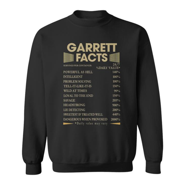 Garrett Name Gift   Garrett Facts Sweatshirt