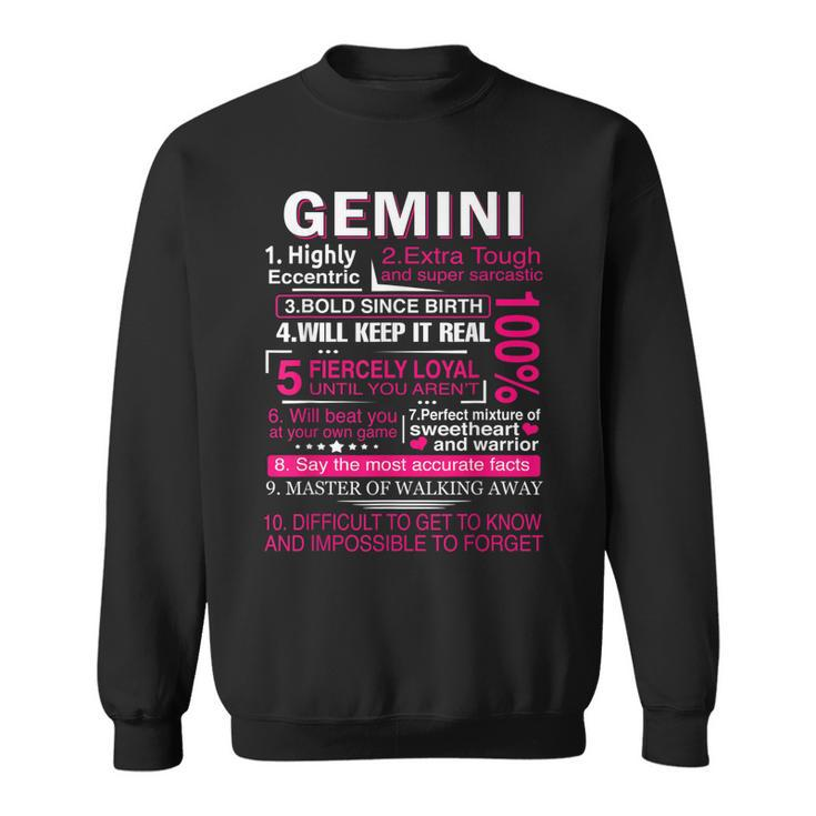 Gemini Zodiac Birthday Gift Girls Men Funny Saying Gemini  Sweatshirt