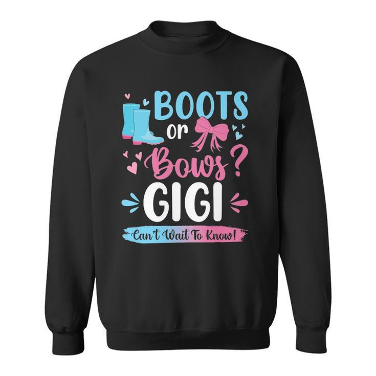 Gender Reveal Boots Or Bows Gigi Matching Baby Party Sweatshirt