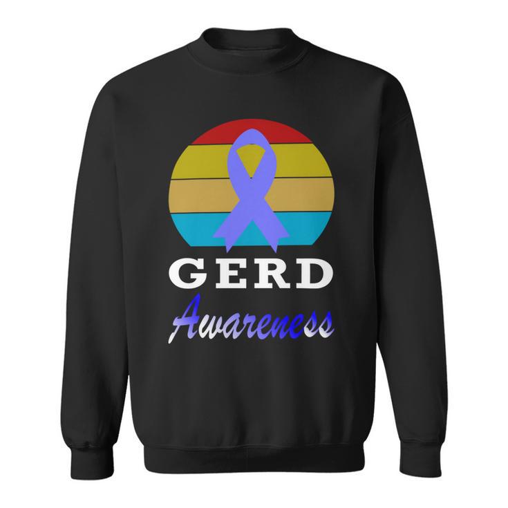 Gerd Awareness Vintage  Periwinkle Blue Ribbon  Gastroesophageal Reflux Disease  Gerd Awareness Sweatshirt