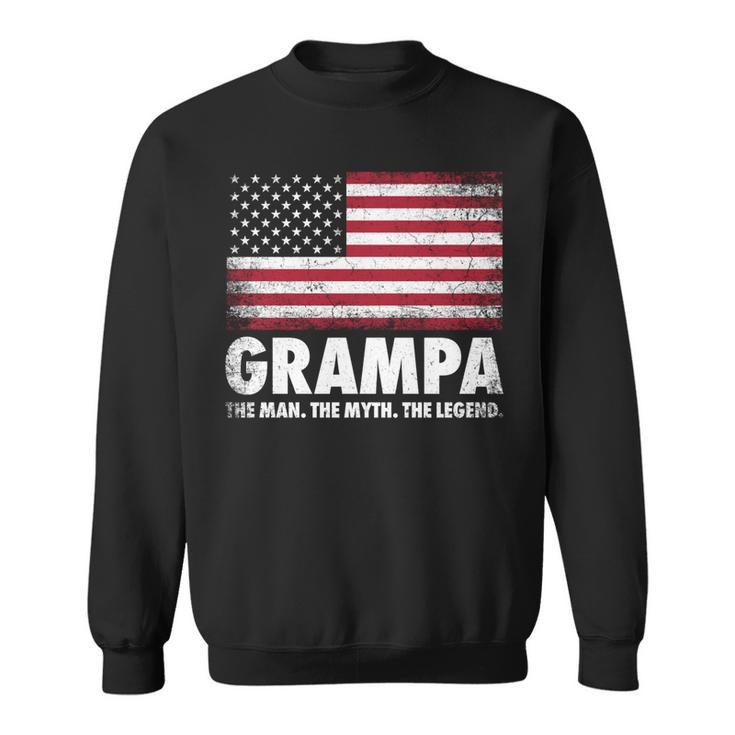 Grampa The Man Myth Legend Fathers Day 4Th Of July Grandpa   Sweatshirt