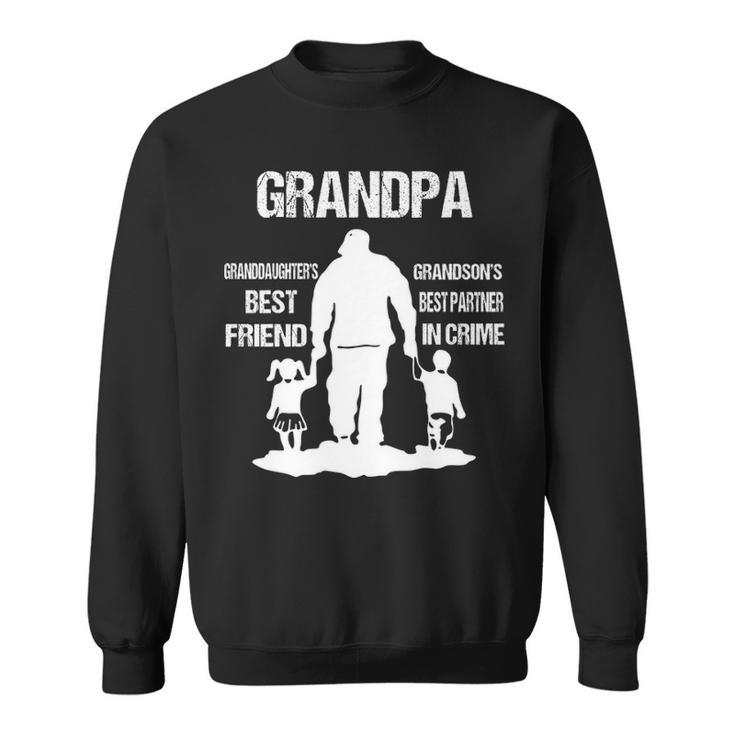 Grandpa Gift   Grandpa Best Friend Best Partner In Crime Sweatshirt