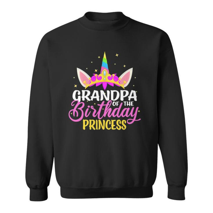 Grandpa Of The Birthday Princess Girl Diadem Unicorn Sweatshirt