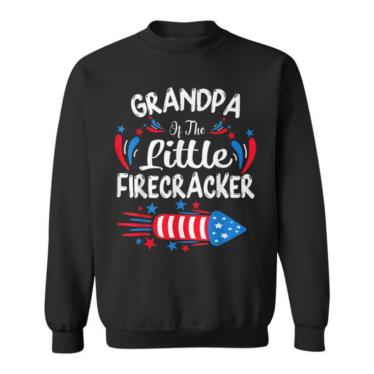 Grandpa Of The Little Firecracker 4Th Of July Birthday Party  Sweatshirt