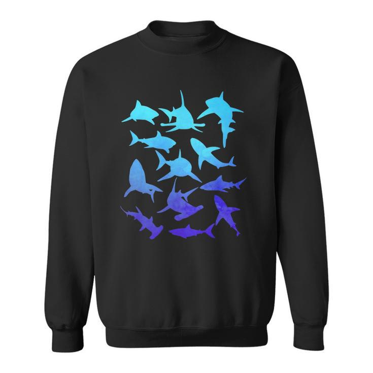 Great White Sharks Hammerhead Shark Lover Vintage Graphic Sweatshirt