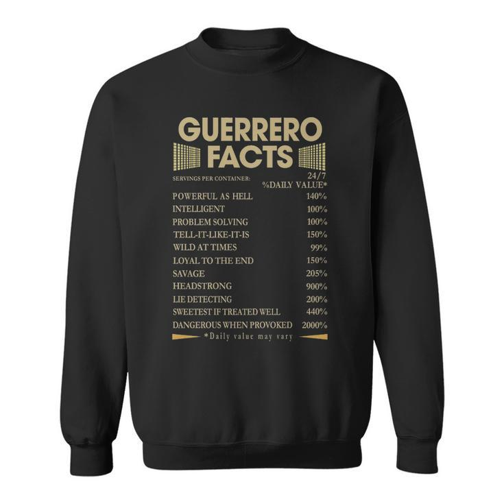 Guerrero Name Gift   Guerrero Facts Sweatshirt