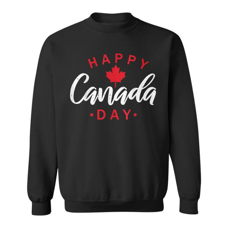 Happy Canada Day  Funny Maple Leaf Canadian Flag Kids  Sweatshirt