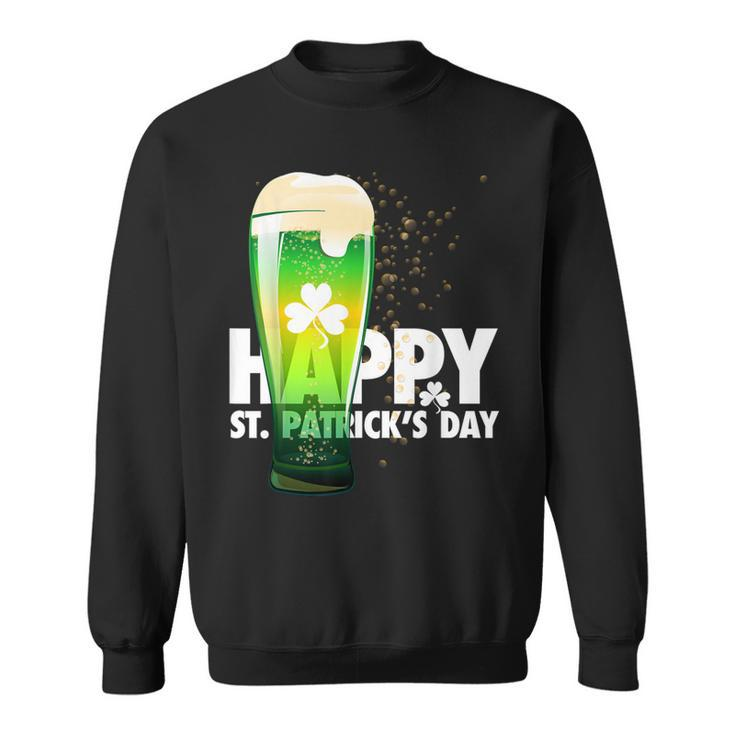 Happy Saint Patricks Day  Irish Green Shamrock Beer  Sweatshirt