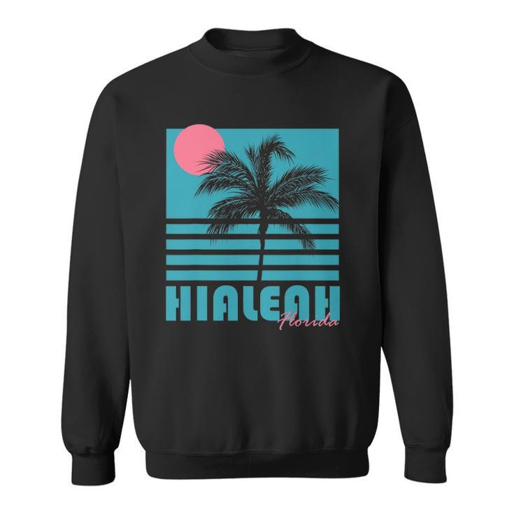 Hialeah Florida Vintage Souvenirs Palm Trees Beach Sweatshirt
