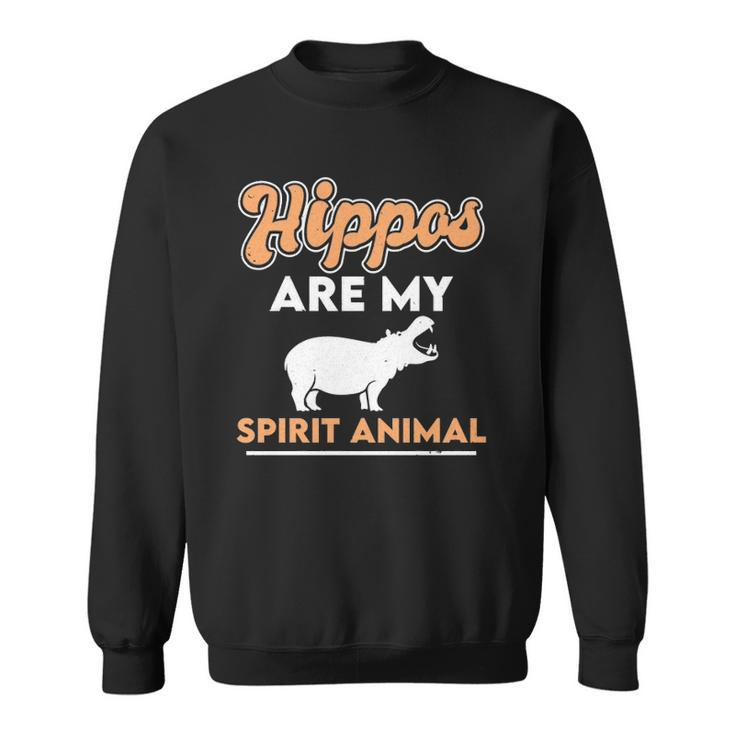 Hippos Are My Spirit Animal Hippopotamus Lover Retro  Sweatshirt