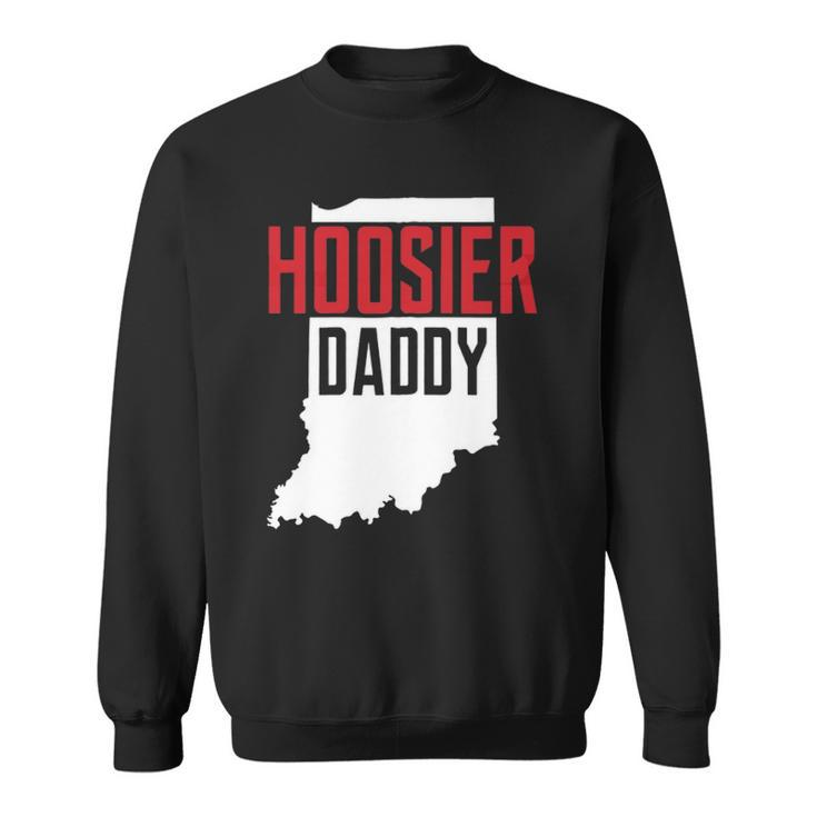 Hoosier Daddy Indiana State Map Gift Zip Sweatshirt