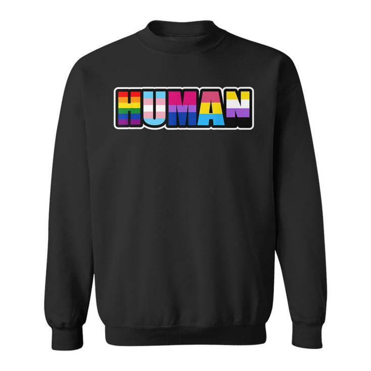 Human Lgbt Flag Gay Pride Month Transgender  Sweatshirt