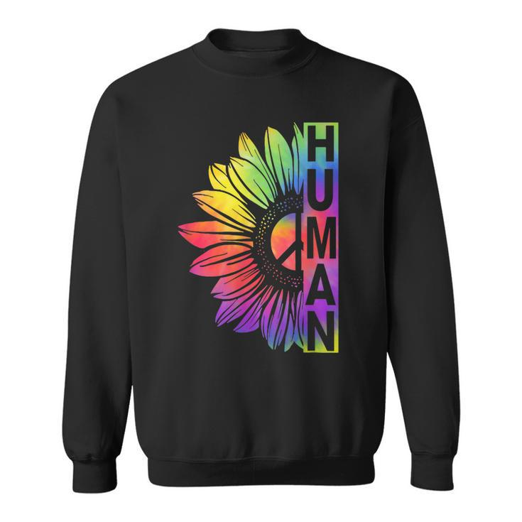 Human Sunflower Lgbt Tie Dye Flag Gay Pride Proud Lgbtq  Sweatshirt