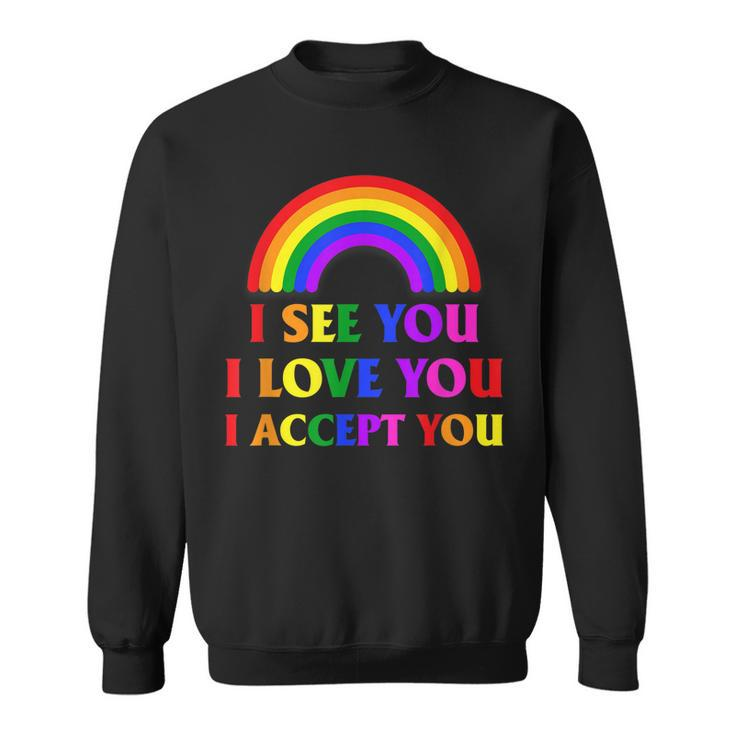 I See I Love You I Accept You - Lgbtq Ally Gay Pride  Sweatshirt