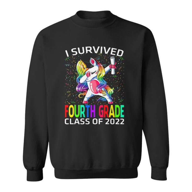 I Survived Fourth Grade Class Of 2022 Graduate Unicorn Sweatshirt