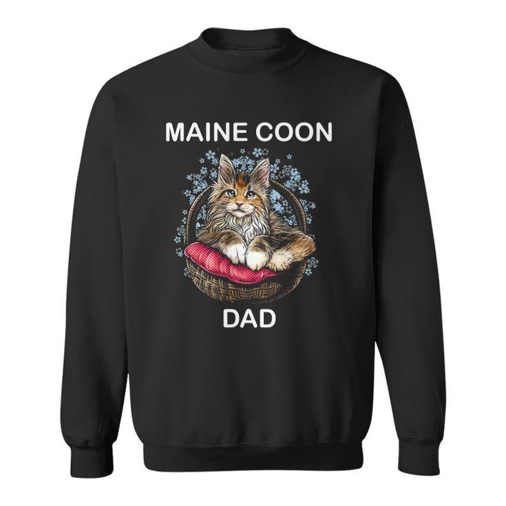Illustration Art Of Maine Coon Cat For Mens Dad Daddy Father Sweatshirt