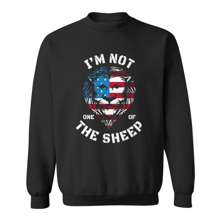 Im Not One Of The Sheep 4Th Of July Lion Tee American Flag  Sweatshirt