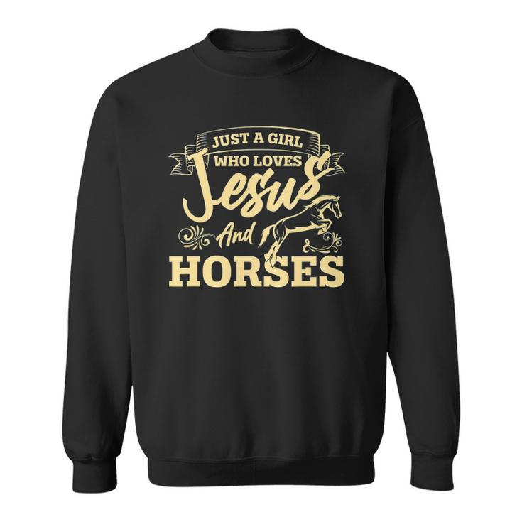 Jesus And Horses Horse Lover Girls Women Horseback Riding Sweatshirt