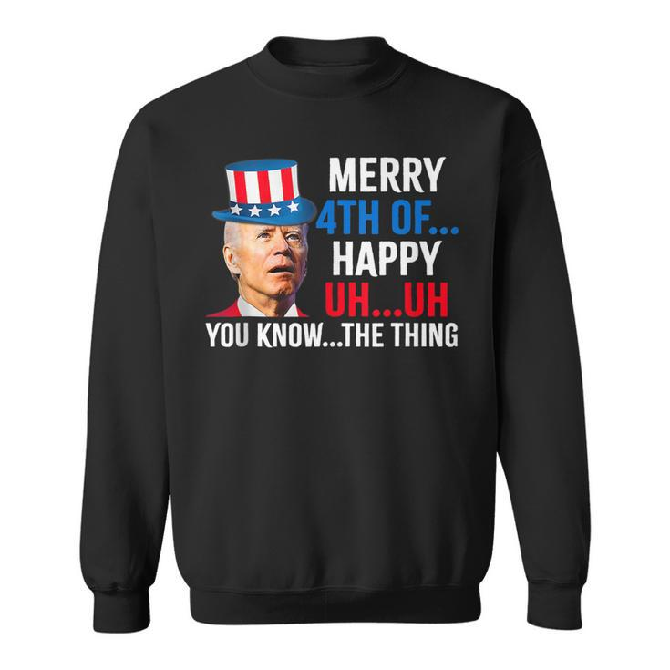 Joe Biden Confused Merry Happy Funny 4Th Of July  Sweatshirt