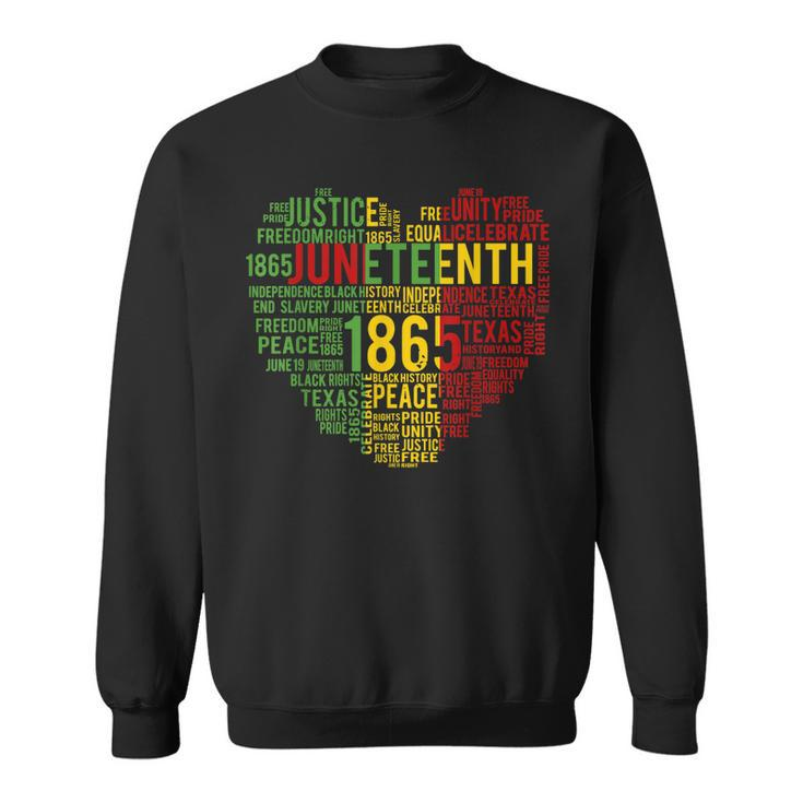 Juneteenth Heart Black History Afro American African Freedom V2 Sweatshirt