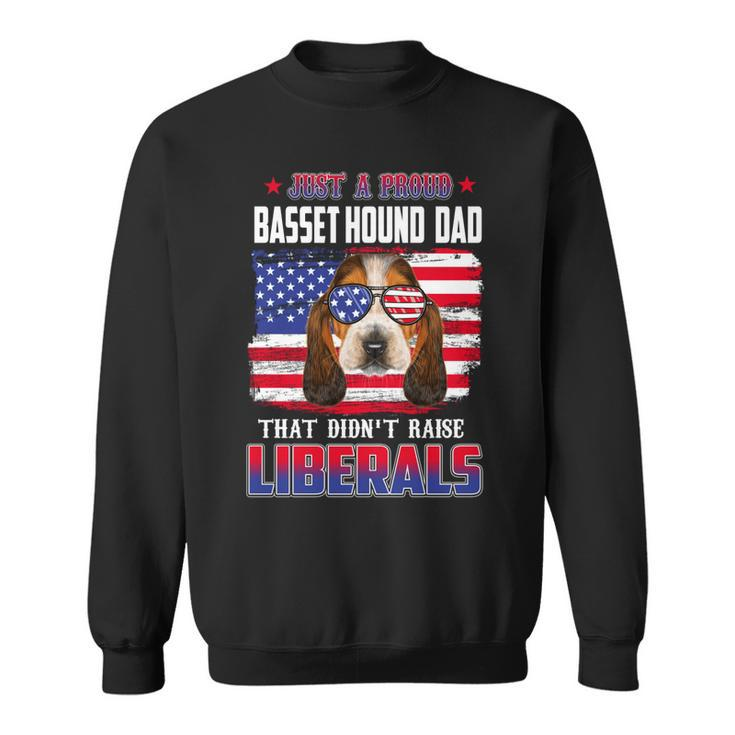 Just A Proud Basset Hound Dad Merica Dog 4Th Of July  Sweatshirt