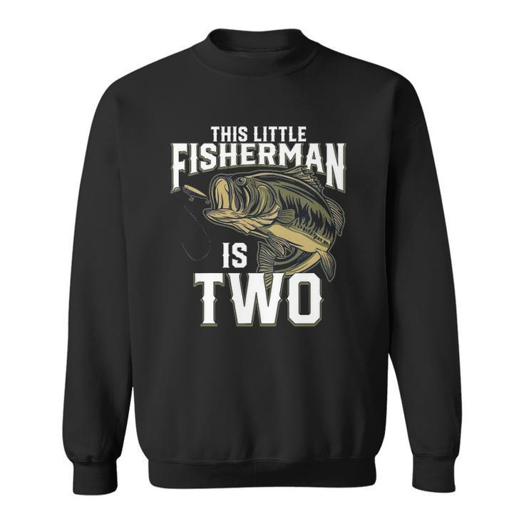 Kids 2 Years Old Fishing Birthday Party Fisherman 2Nd Gift For Boy Sweatshirt