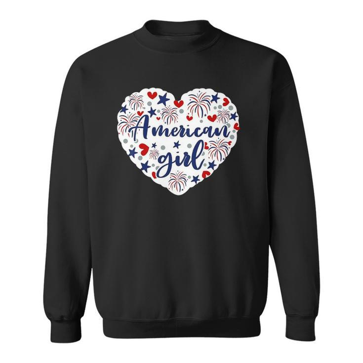 Kids American Girl Patriot 4Th Of July Independence Day Baby Girl Sweatshirt