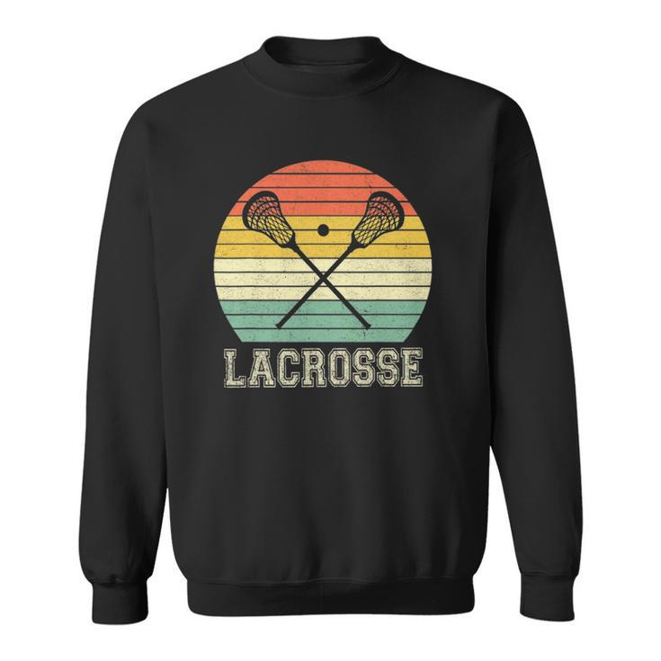 Lacrosse Vintage Retro Lacrosse Stick Sun Gifts Sweatshirt