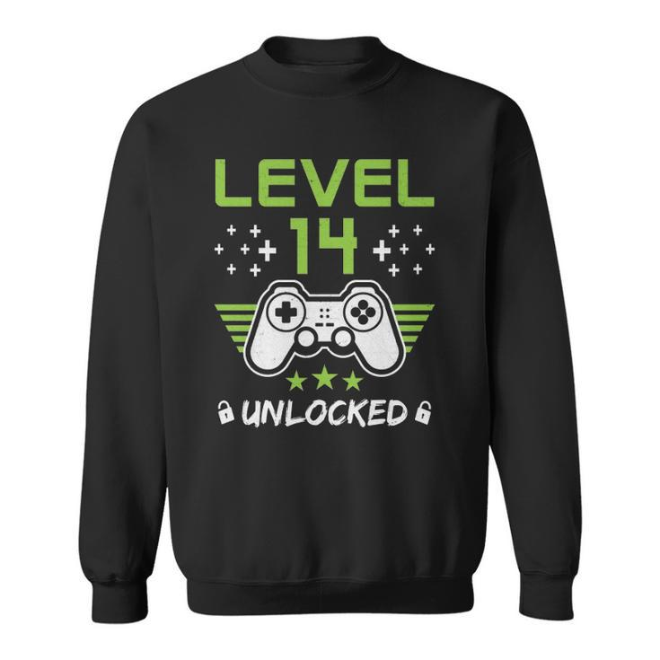Level 14 Unlocked Funny 14Th Birthday Sweatshirt