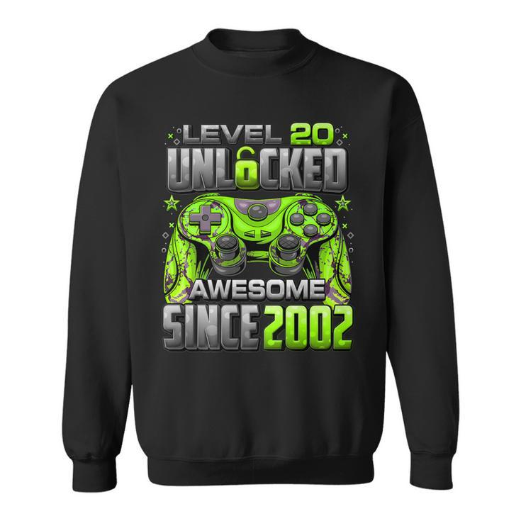Level 20 Unlocked Awesome Since 2002 20Th Birthday Gaming   V2 Sweatshirt