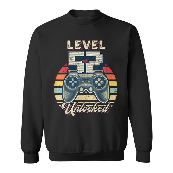 Level 52 Unlocked Video Game 52Nd Birthday Gamer Boys  Sweatshirt