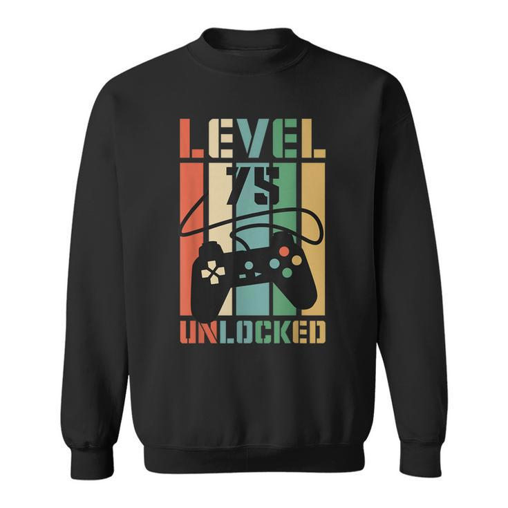 Level 75 Unlocked Funny Video Game 75Th Birthday Gamer Party  Sweatshirt