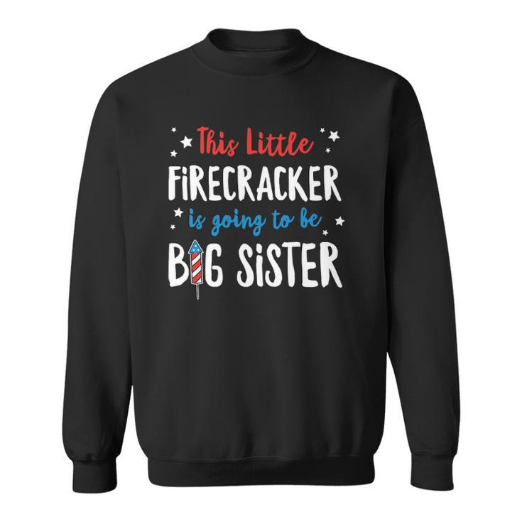 Little Firecracker Pregnancy Announcement 4Th Of July Girls Sweatshirt