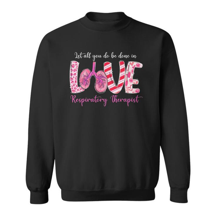 Love Respiratory Therapist Leopard Funny Valentines Day Sweatshirt