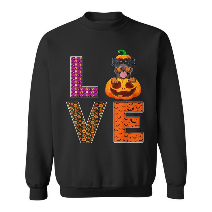 Love Rottweiler Halloween Costume Funny Dog Lover  Sweatshirt