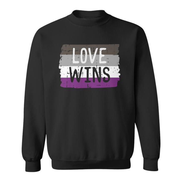 Love Wins Funny Lgbt Asexual Gay Pride Flag Colors Gift Sweatshirt